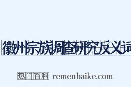徽州宗族调查研究反义词是什么意思的图片